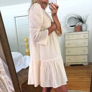 Emerson Fry Ivory LAYLA DRESS - SALT SWISS DOT ORGANIC size Small S